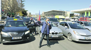 грузия, таксисты, протест