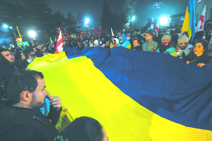 Месяц с начала спецоперации Тбилиси встретил митингом солидарности с Украиной