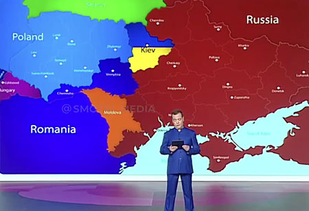 Медведев показал карту без Приднестровья и с разделенной Украиной