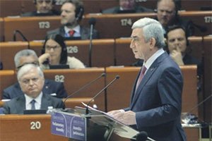 Президент Армении в ПАСЕ поднял вопрос об урегулировании карабахского конфликта