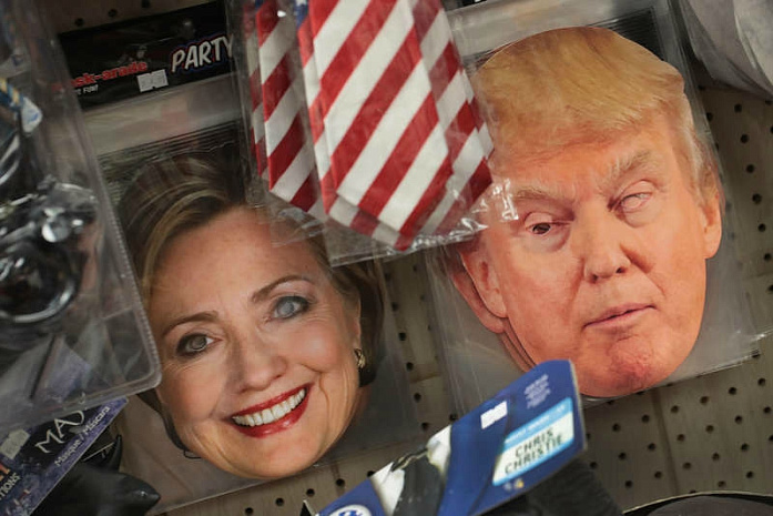 хеллоуин, маски, трамп, клинтон