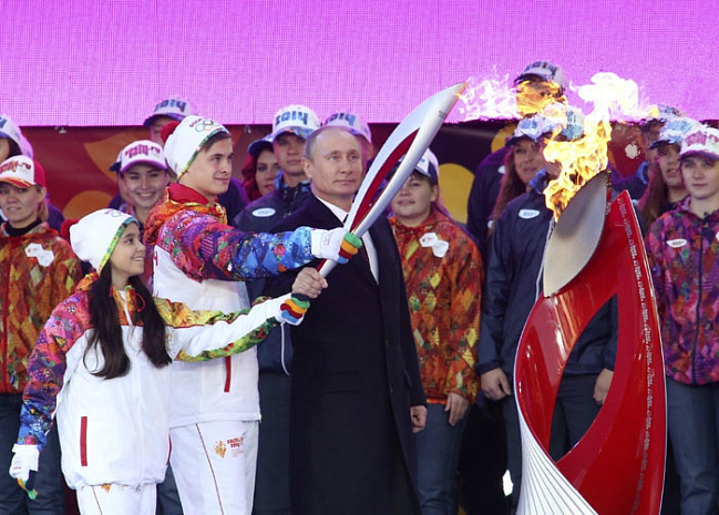 Олимпийский огонь, Путин, Москва