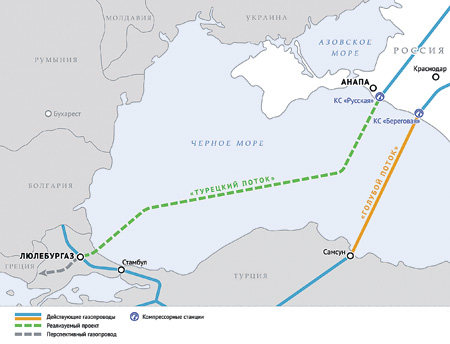 "Турецкий поток" пока не пойдет в Южную Европу