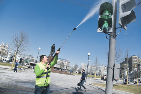 москва, весна, субботник