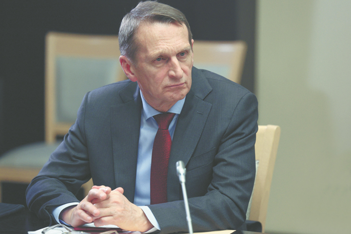 Поздравление с 35-летием "Независимой газеты" от главы Службы внешней разведки РФ Сергея Нарышкина