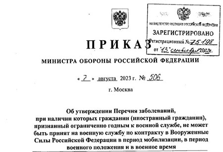 МО РФ выпустило перечень заболеваний, при которых ограничено годный не может быть мобилизован в военное время