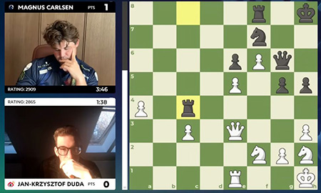 шахматный обзор, супертурнир chess.com open, ведущие гроссмейстеры мира, сенсации, магнус карлсен, денис лазовик