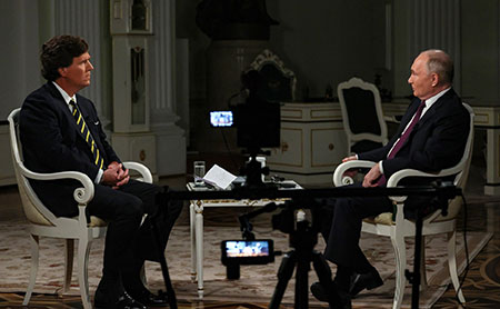 Владимир Путин ответил на вопросы американского журналиста Такера Карлсона (текст и видео)
