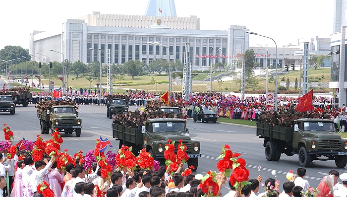 Северная корея, юбилей, парад