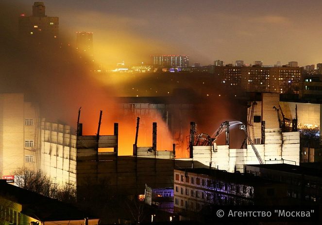 москва, пожар