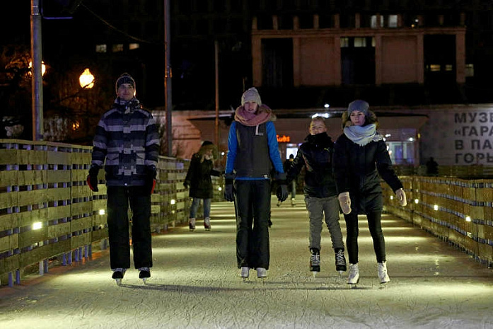 москва, парк горького, каток