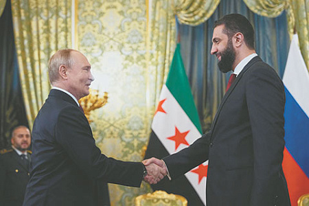путин, ахмед аш шараа, личная встреча, судьба российских военных баз, российские патрули на юге сирии