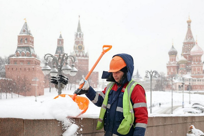 россия, москва, снег, уборка