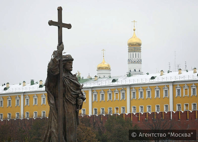 россия, москва, памятник, князь владимир