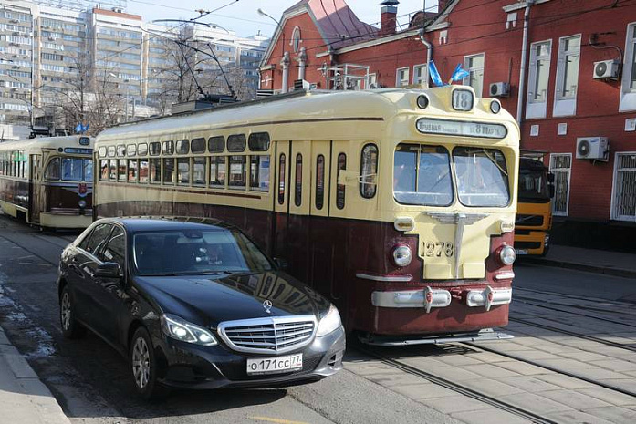 россия, москва, трамвай, парад, конка