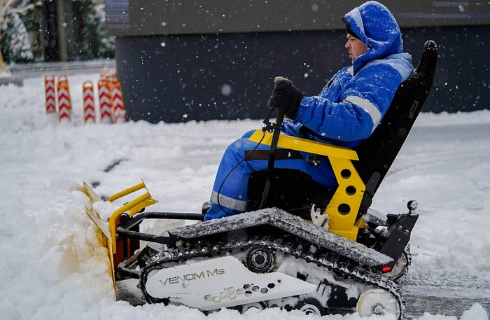 россия, москва, снег, уборка