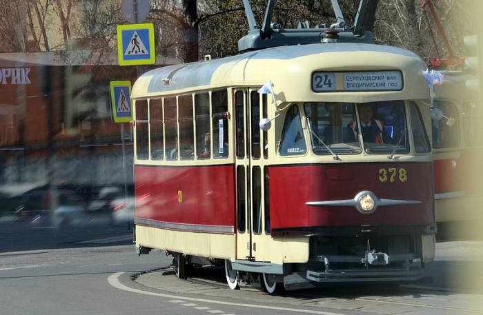 москва, трамвай, парад