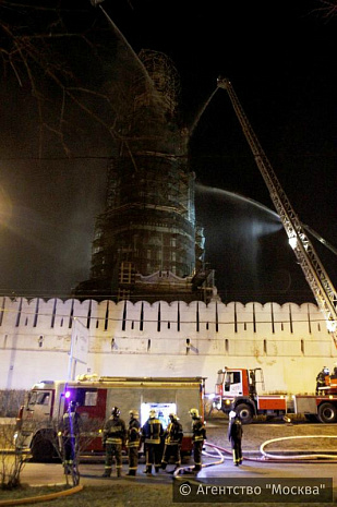 москва, проишествия, пожар, новодевичий монастырь, колокольня
