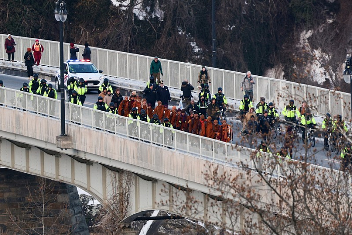 сша, религия, ьуддизм, монахи, марш мира, техас, вашингтон