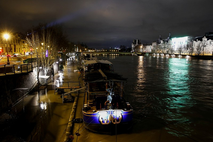 франция, париж, сена, наводнение