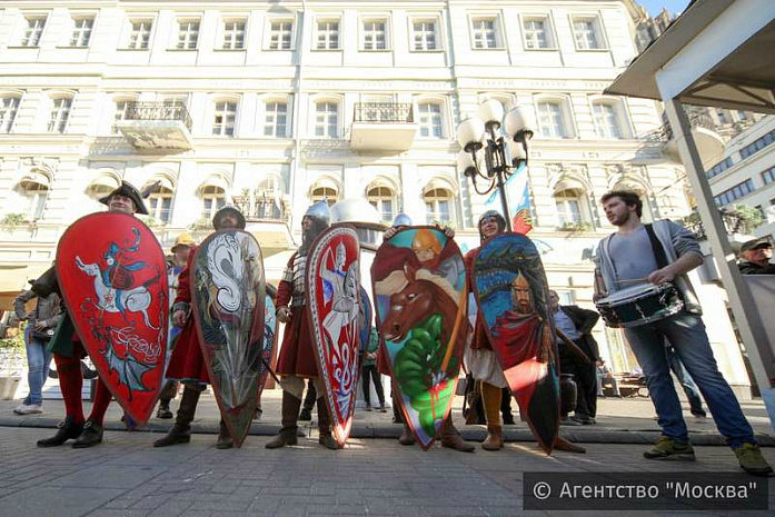 москва, арбат, история, парад, георгий победоносец