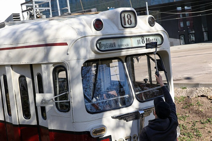 москва, трамваи, парад