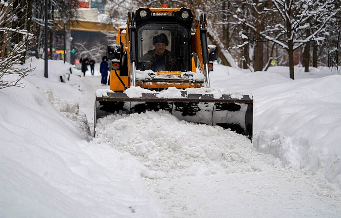 россия, москва, снег, уборка
