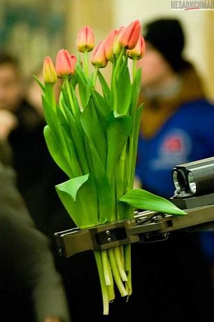 москва, метро, восьмое марта, мчс, робот, цветы, макияж, укладка волос