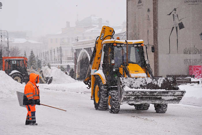 москва, снег, уборка