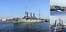 Крейсер "Аврора" спустился вниз по Неве