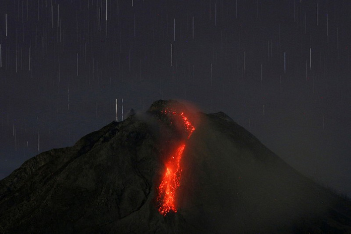 индонезия, вулкан, синабунг, извержение