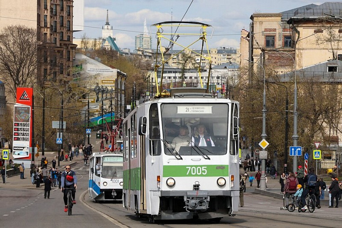 москва, трамваи, парад