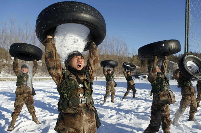 китай, армия, зима