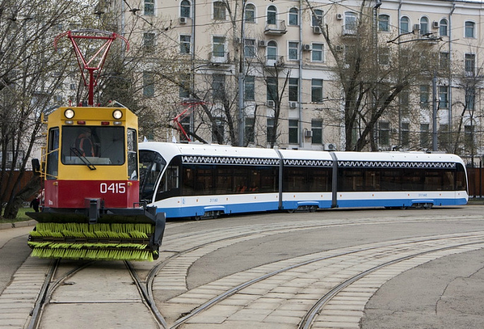 москва, трамвай, парад