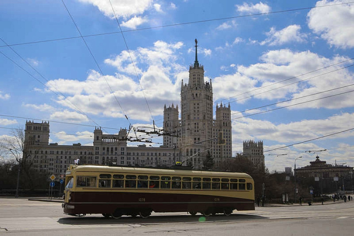 москва, трамвай, парад