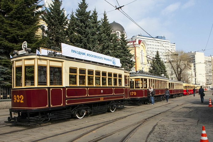 москва, трамвай, парад