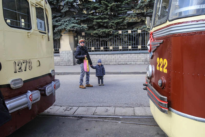 москва, трамвай, парад