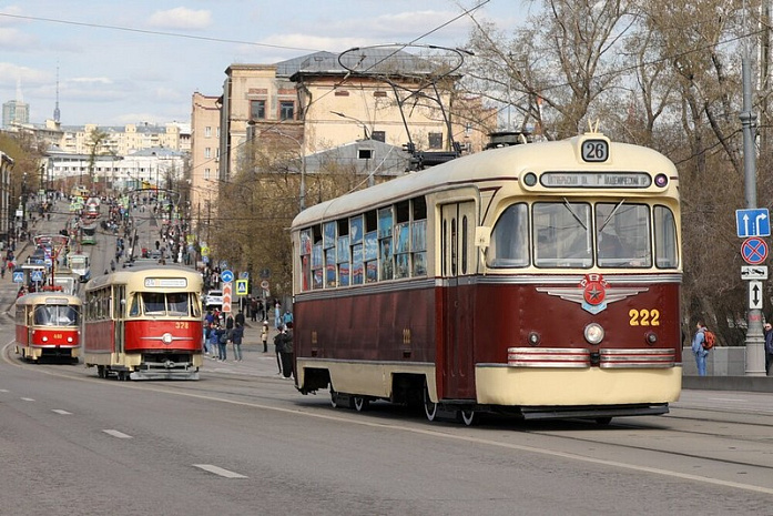 москва, трамваи, парад