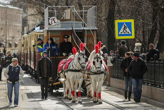 москва, трамвай, парад