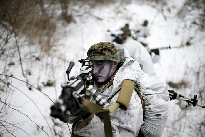 южная корея, сша, военные, учения, снег, зима