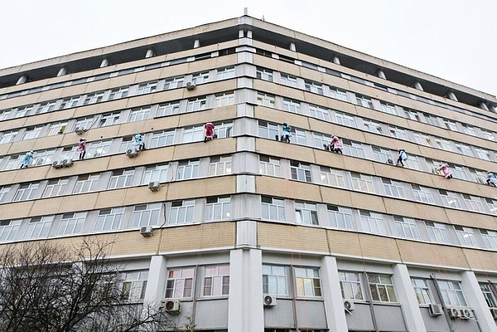 россия, москва, новый год, дед мороз, десант, детская больница