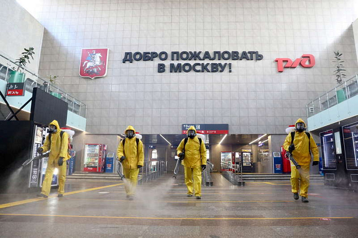 москва, вокзалы, дезинфекция, коронавирус