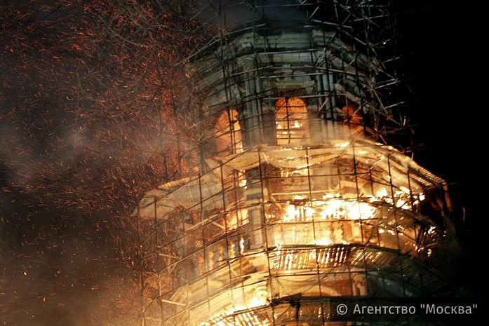 москва, проишествия, пожар, новодевичий монастырь, колокольня
