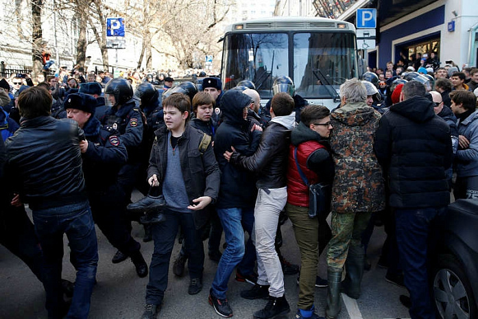 россия, протест, задержание