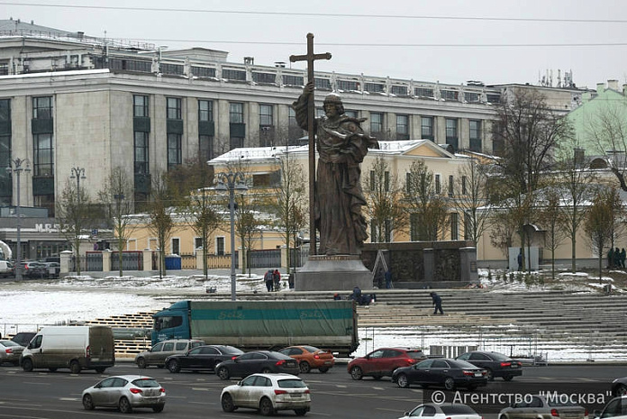 россия, москва, памятник, князь владимир