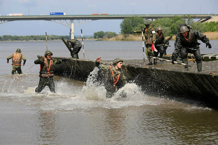 россия, армия, учения, юво, наводнение, мост
