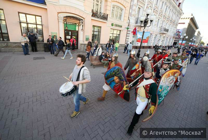 москва, арбат, история, парад, георгий победоносец