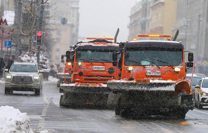 россия, москва, снег, уборка