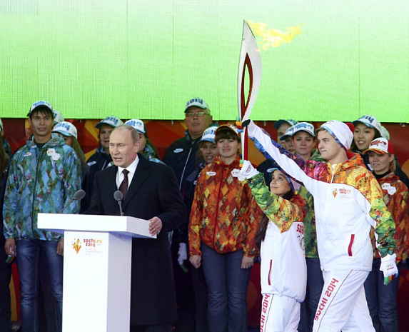 Олимпийский огонь, Путин, Москва