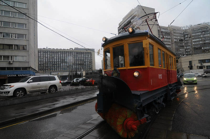 москва, парад, трамвай